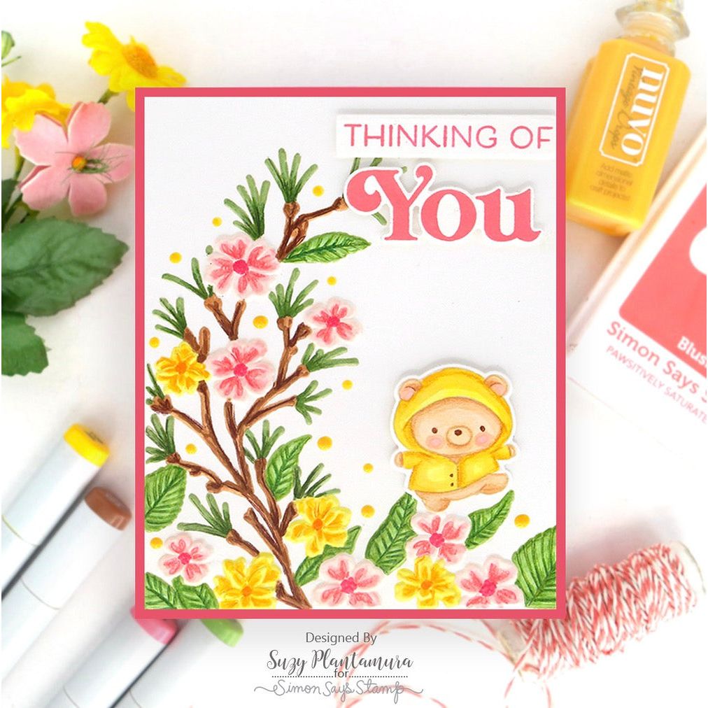 Simon Says Stamp Embossing Folder Fresh Sprigs sf467 You Are My Favorite Thinking of You Card | color-code:ALT05
