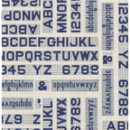 Tim Holtz Fabric By The Yard Indigo Typography pwth295 Eclectic Elements Palette