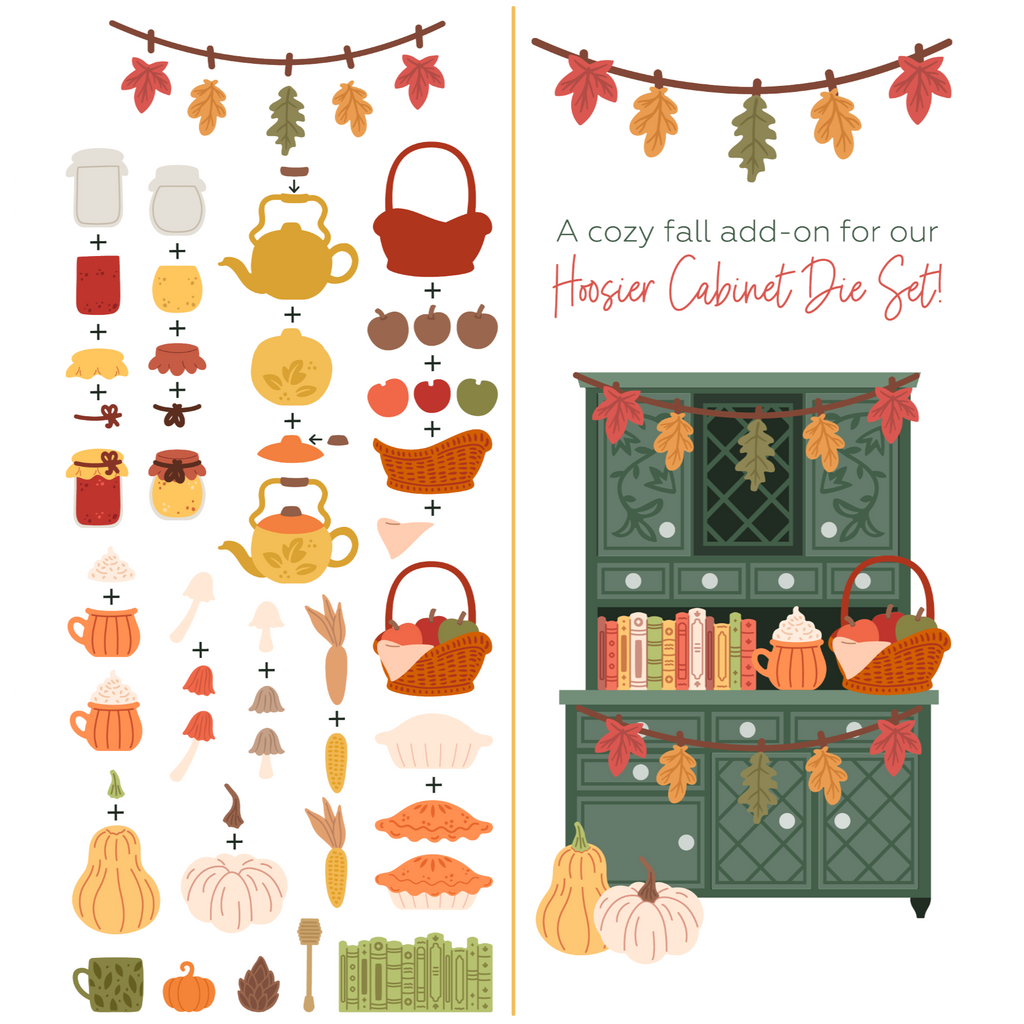 Honey Bee Lovely Layers Hoosier Cabinet Fall Add On Dies hbds-llhcfal Product Image