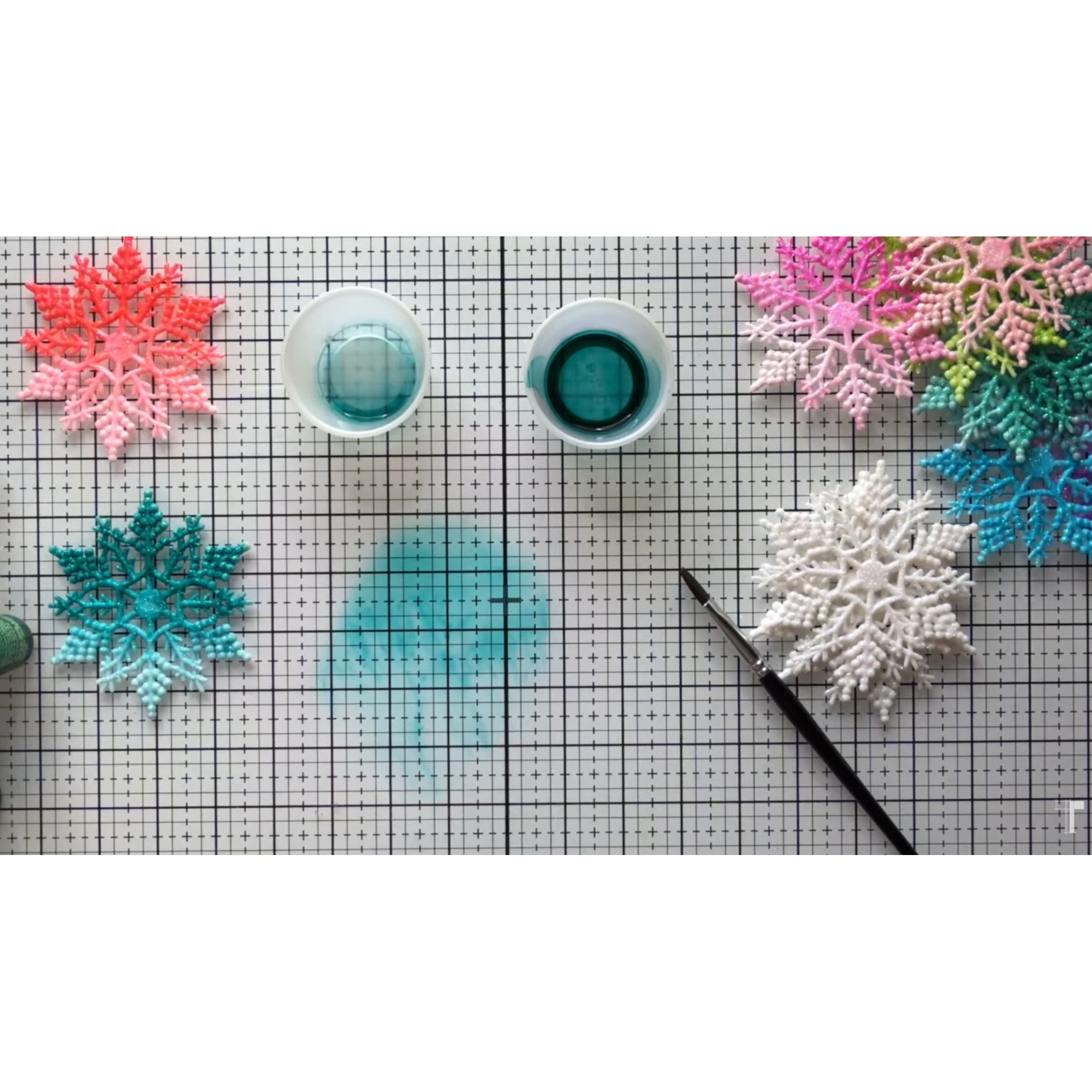 White Glitter Snowflake Ornaments
