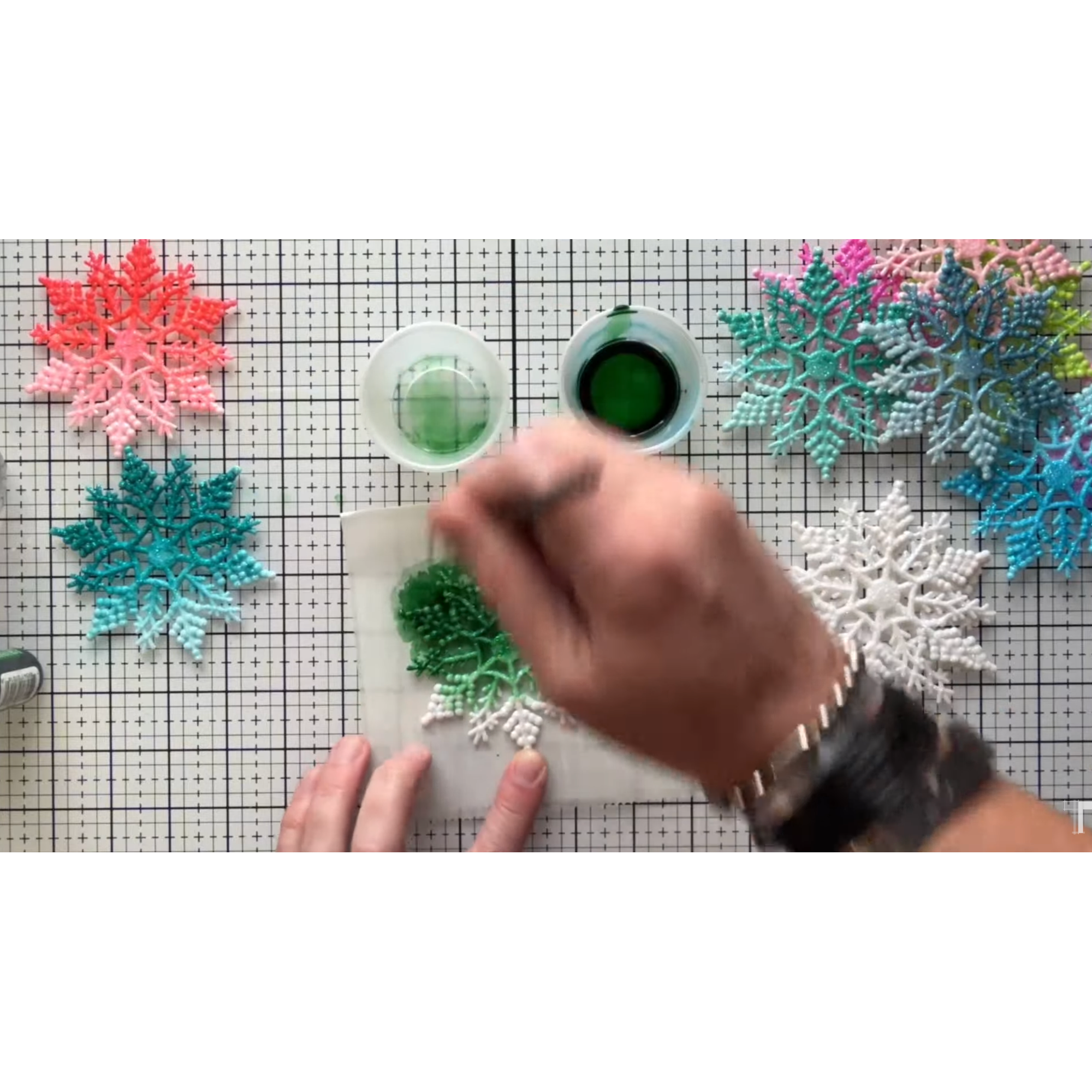 White Glitter Snowflake Ornaments