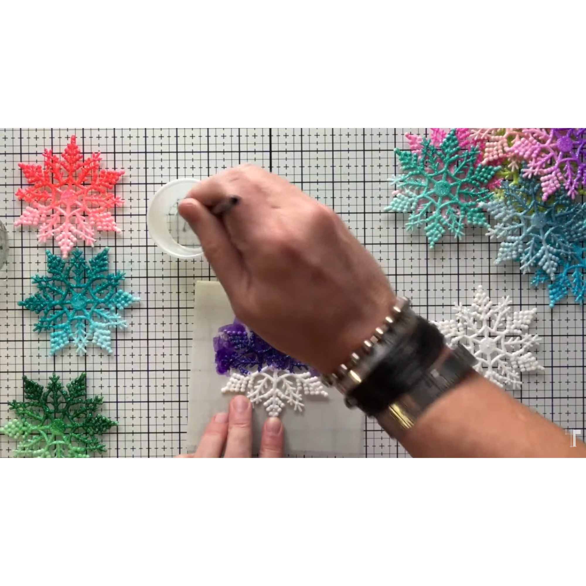 White Glitter Snowflake Ornaments