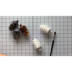White Glitter Pinecones Ornament Set