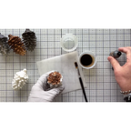 White Glitter Pinecones Ornament Set
