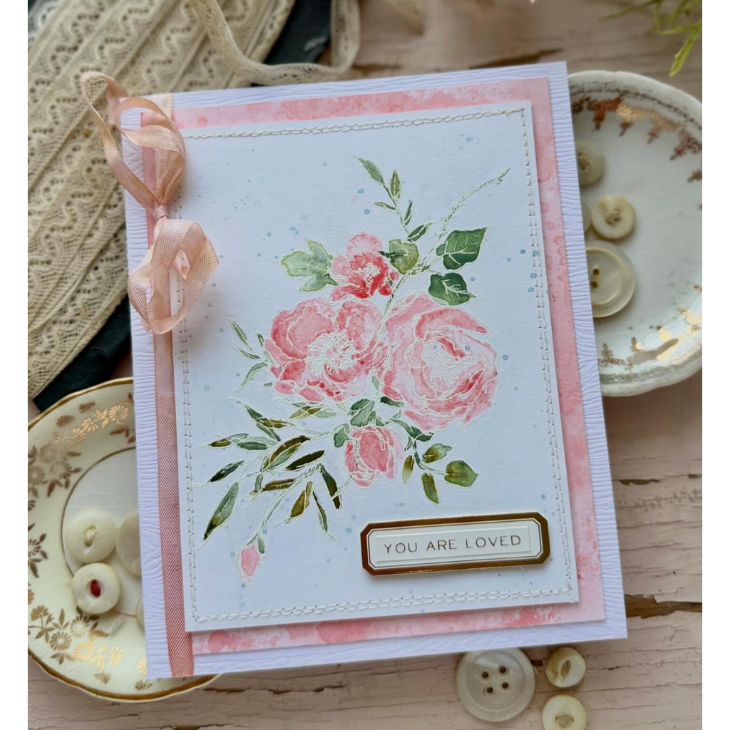 Tim Holtz Cling Rubber Stamps Floral Outline cms430