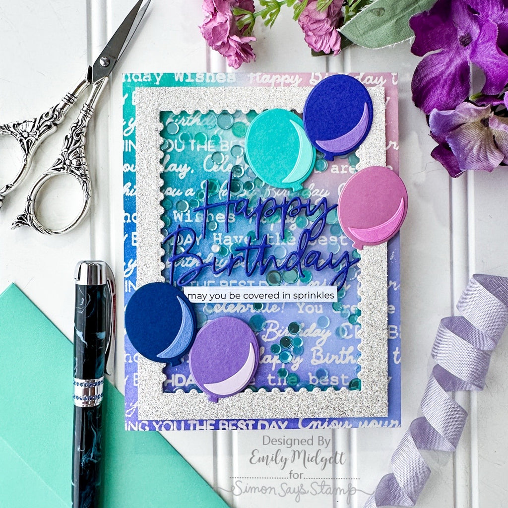 Simon Says Clear Stamp Scripty Birthday Background 1270ss STAMPtember Birthday Card | color-code:ALT04