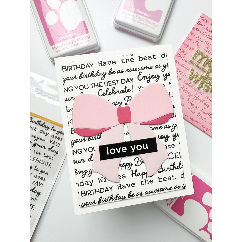 Simon Says Clear Stamp Scripty Birthday Background 1270ss STAMPtember Birthday Card