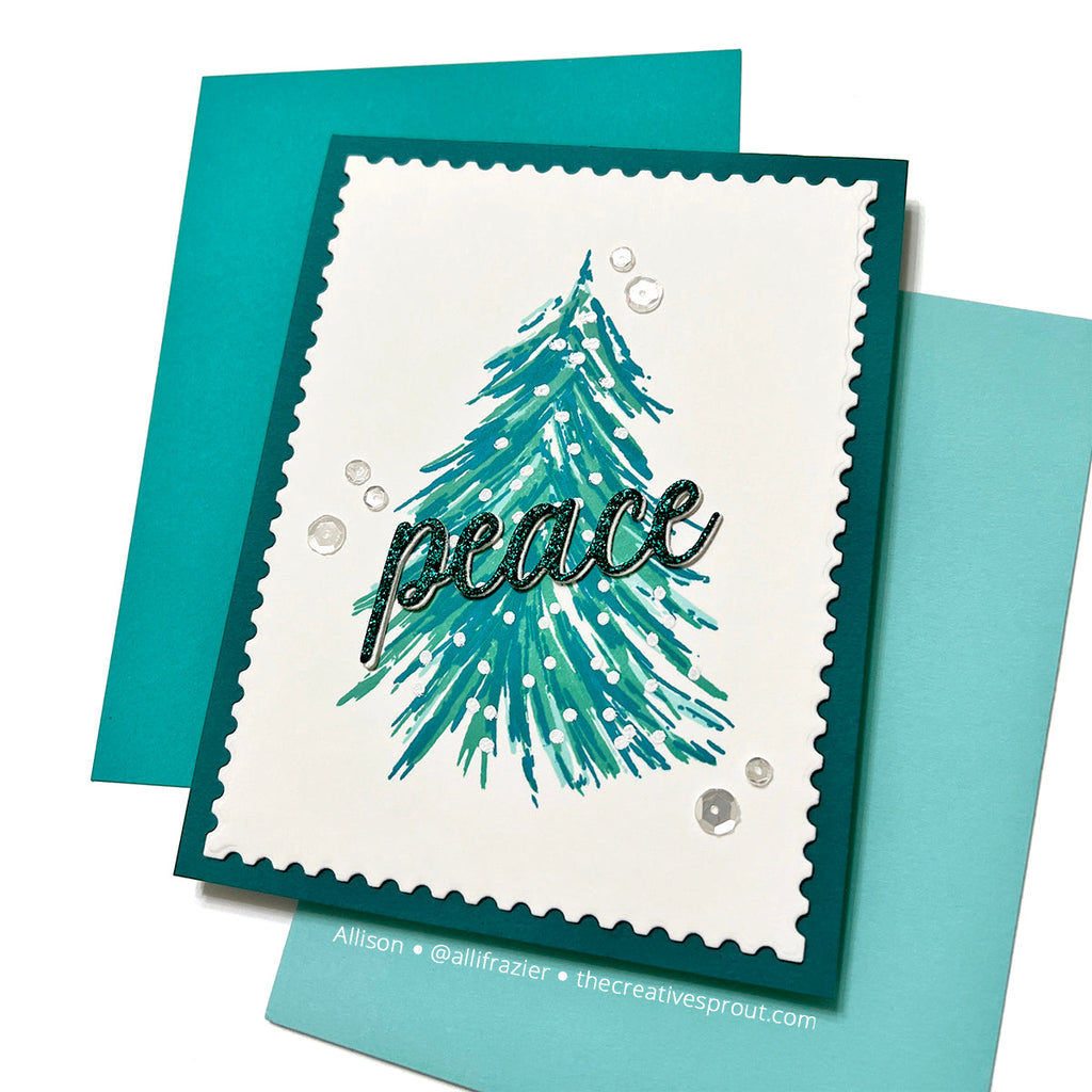 Simon Says Stamp Scripty Peace Wafer Dies 1208sd Festive Fun Christmas Card | color-code:ALT03