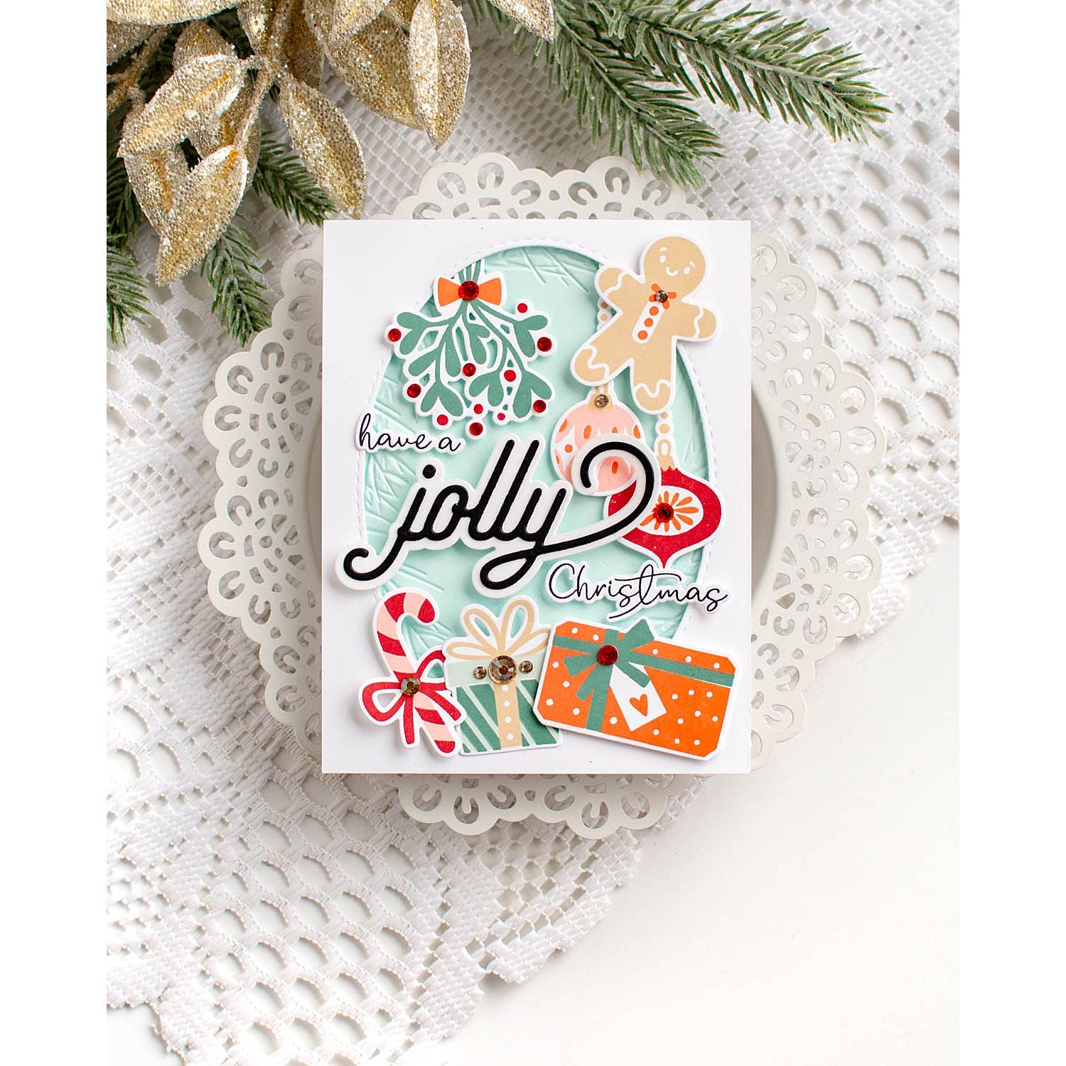 Simon Says Cardstock 100lb Seafoam sss141 And Everything Nice Christmas Card
