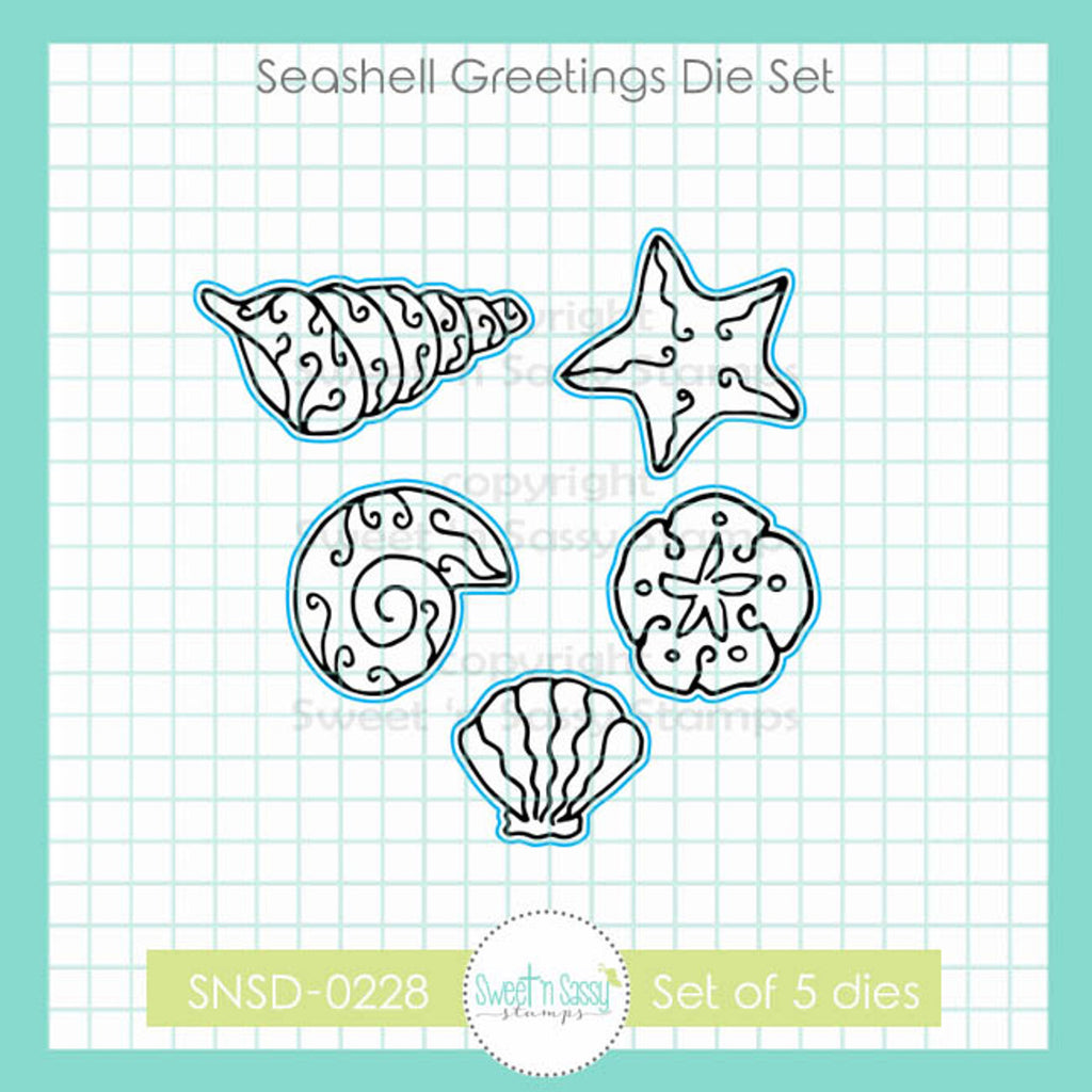 Sweet 'N Sassy Seashell Greetings Die Set snsd-0228