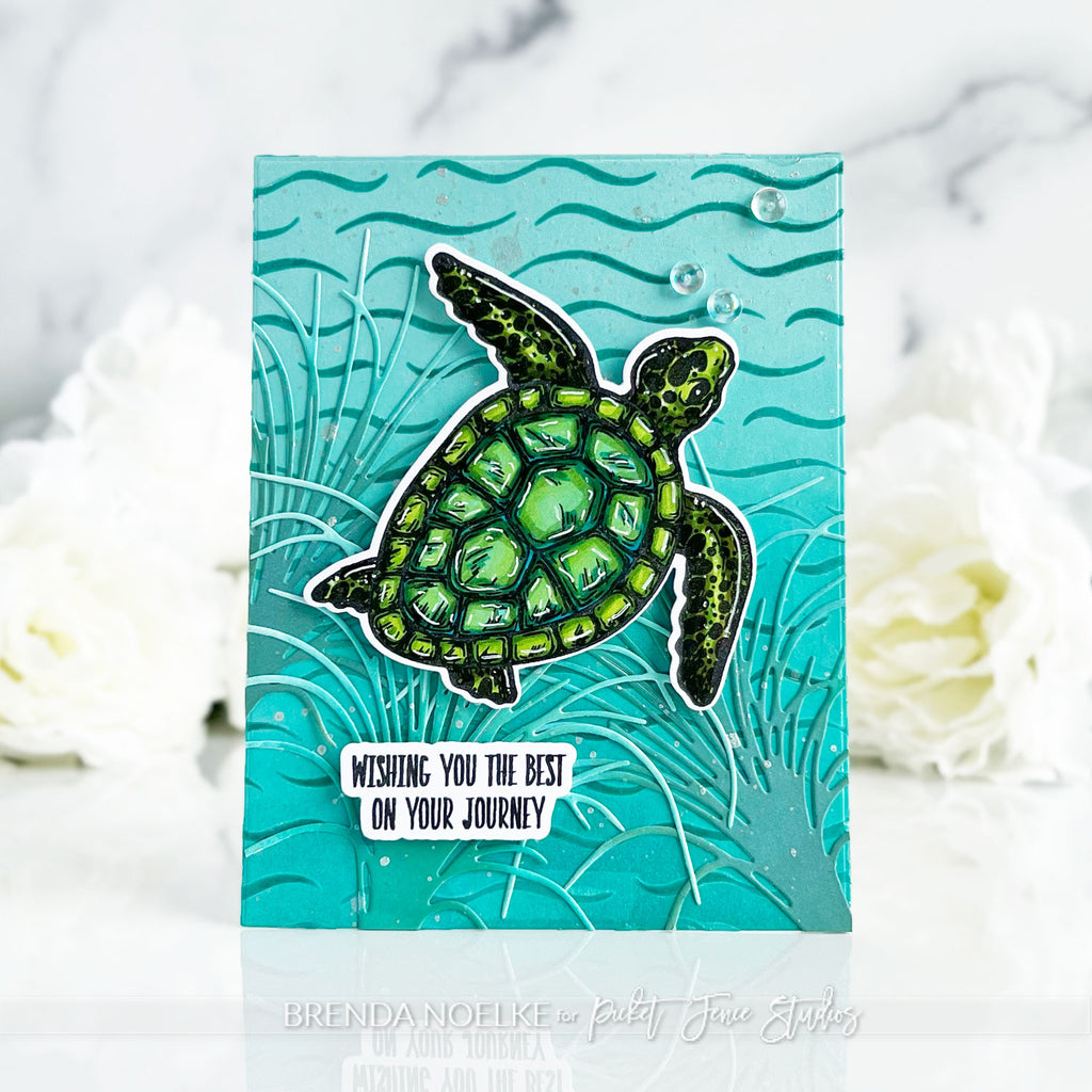 Picket Fence Studios Sequin Mix + Embellishments Seashells sqc-203 sea turtle