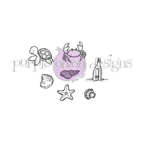 Purple Onion Designs Seaside Accessories Cling Stamp Set pod1328