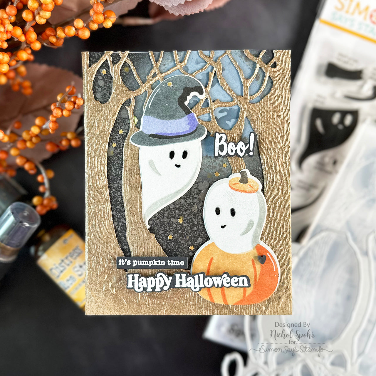CZ Design Clear Stamps Seasons Greetings cz381 Stamptember Halloween Card | color-code:ALT01