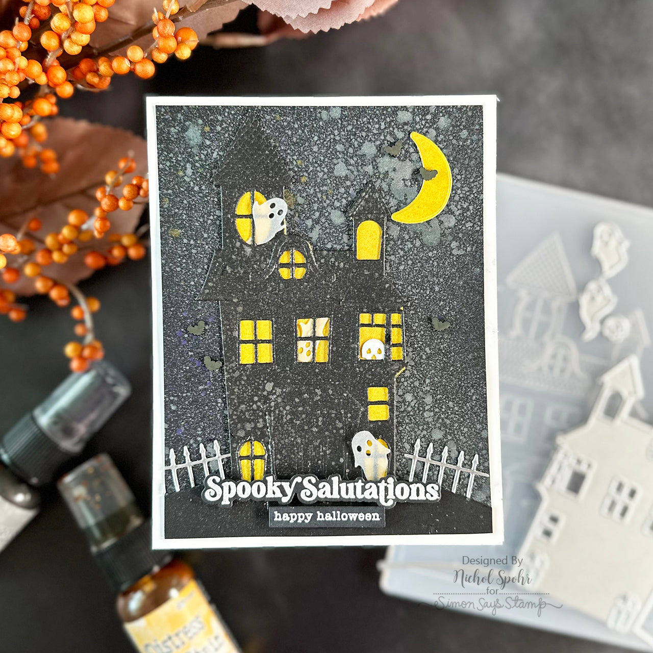 CZ Design Clear Stamps Seasons Greetings cz381 Stamptember Halloween Card | color-code:ALT02