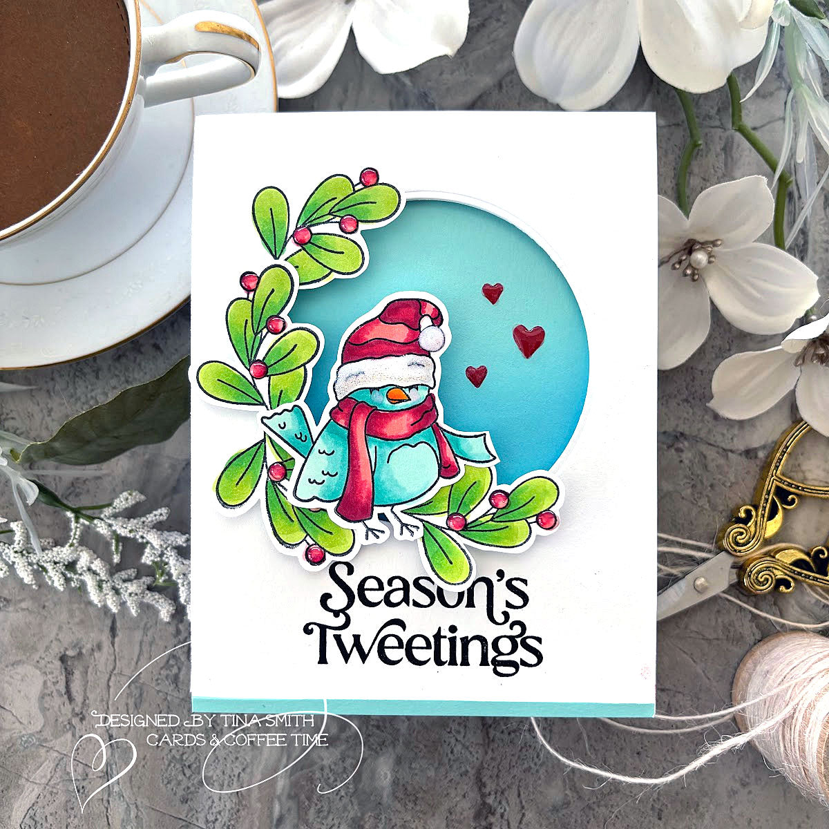 Simon Says Clear Stamps Season's Tweetings sss202764c All The Joy Christmas Card | color-code:ALT05