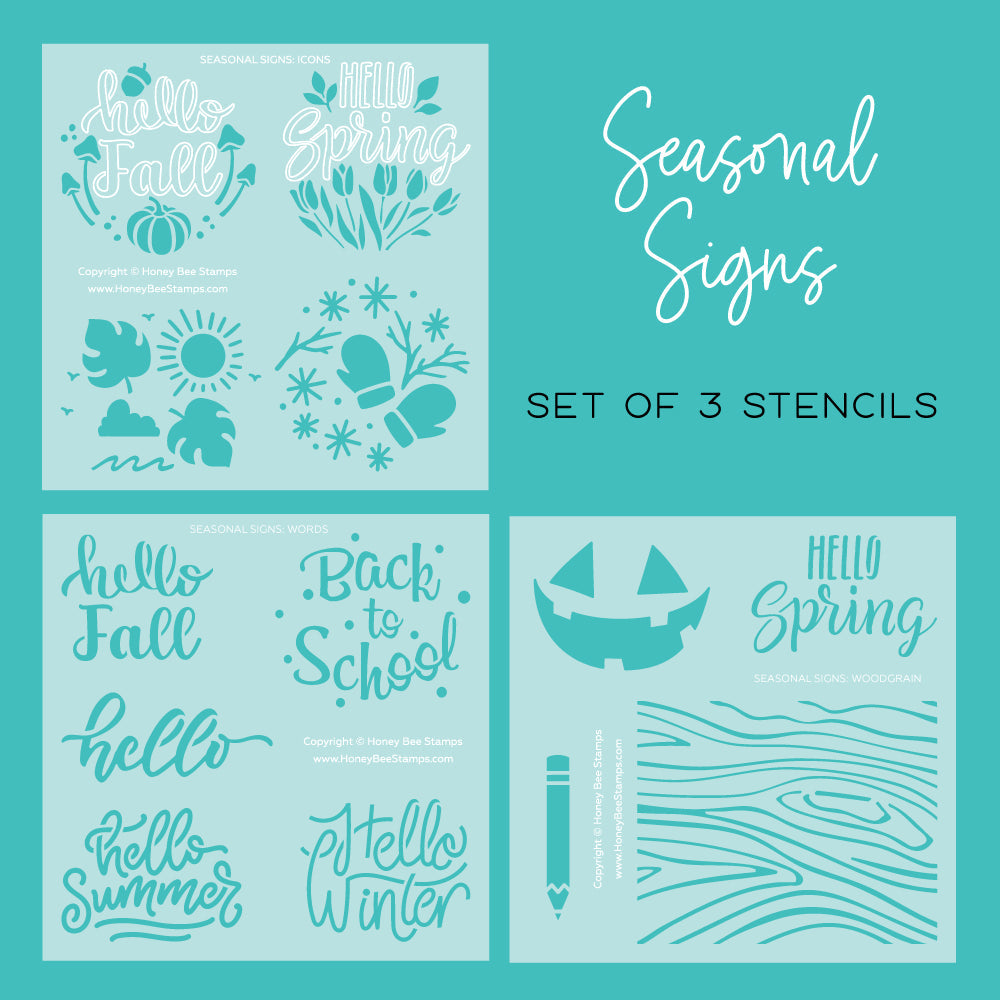 Honey Bee Seasonal Signs Stencils And Dies Bundle