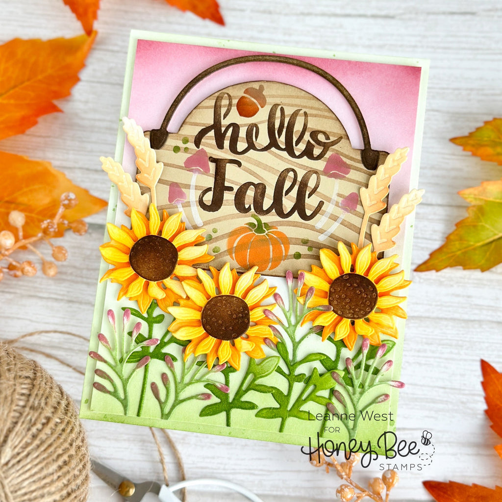 Honey Bee Lovely Layers Mini Fall Florals Dies hbds-llmffl Hello Autumn Card