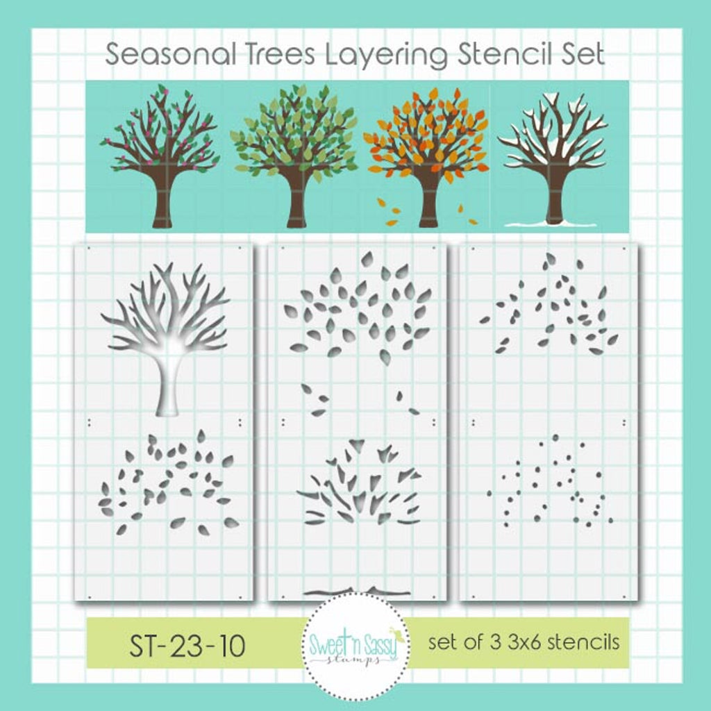 Sweet 'N Sassy Seasonal Trees Layering Stencils st-23-10