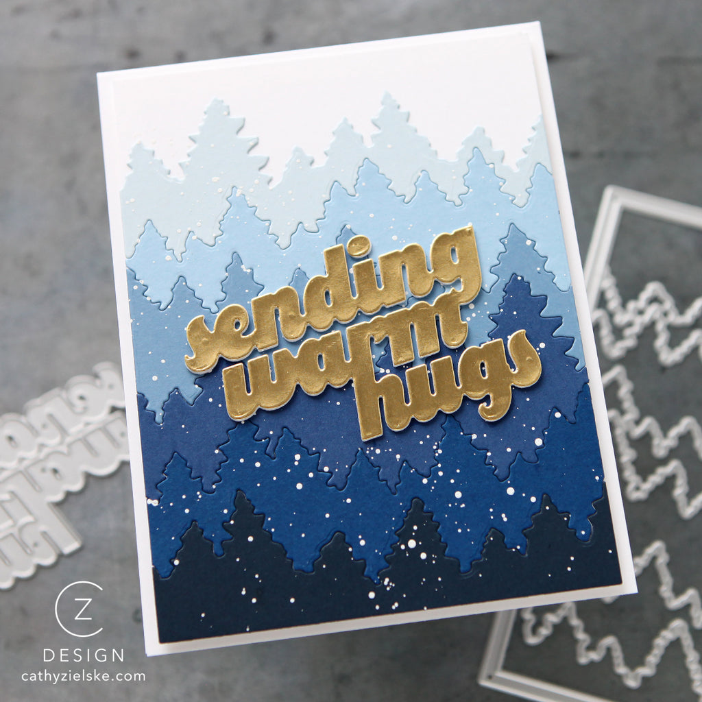 CZ Design Sending Warm Hugs Wafer Dies czd284 DieCember Winter Card