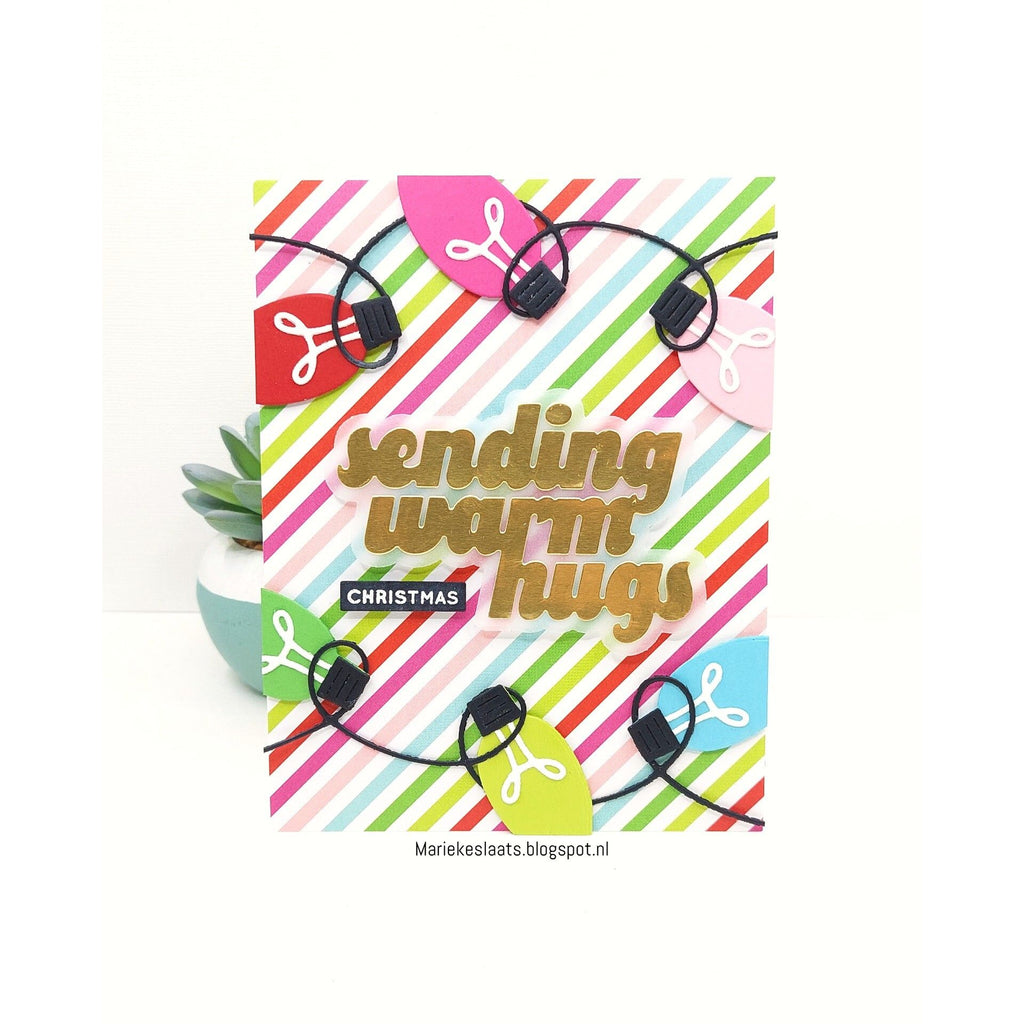 CZ Design Sending Warm Hugs Wafer Dies czd284 DieCember Holiday Card