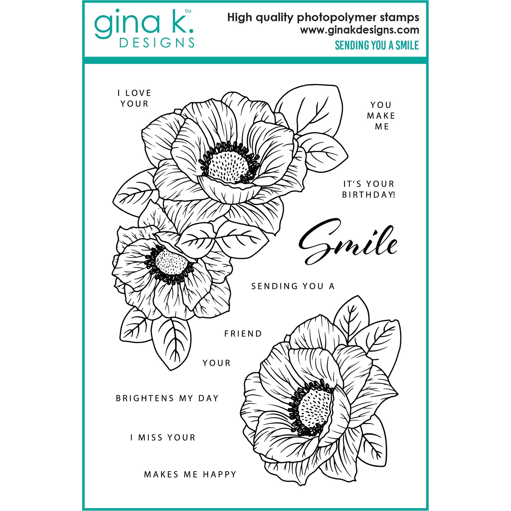 Gina K Designs Sending You a Smile Clear Stamps as32