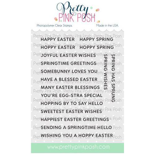 Pretty Pink Posh Sentiment Strips Easter Clear Stamps