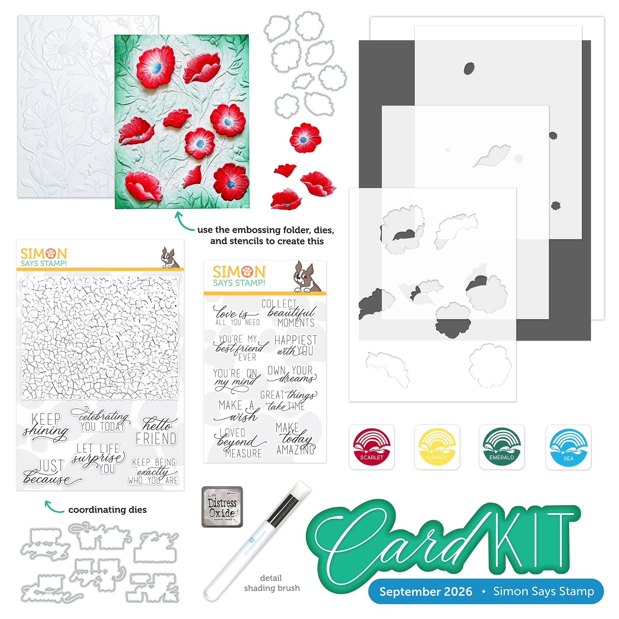 September 2026 Shabby Chic Card Kit Flat Lay