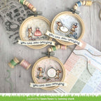 Lawn Fawn Set Sew Very Mice Clear Stamps and Dies lfsvm Embroidery Hoop Tag Decor Pieces
