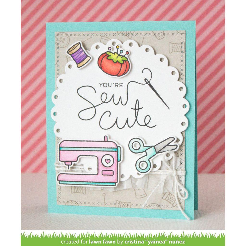 Lawn Fawn Sewn With Love Clear Stamps lf1309 Sew Cute