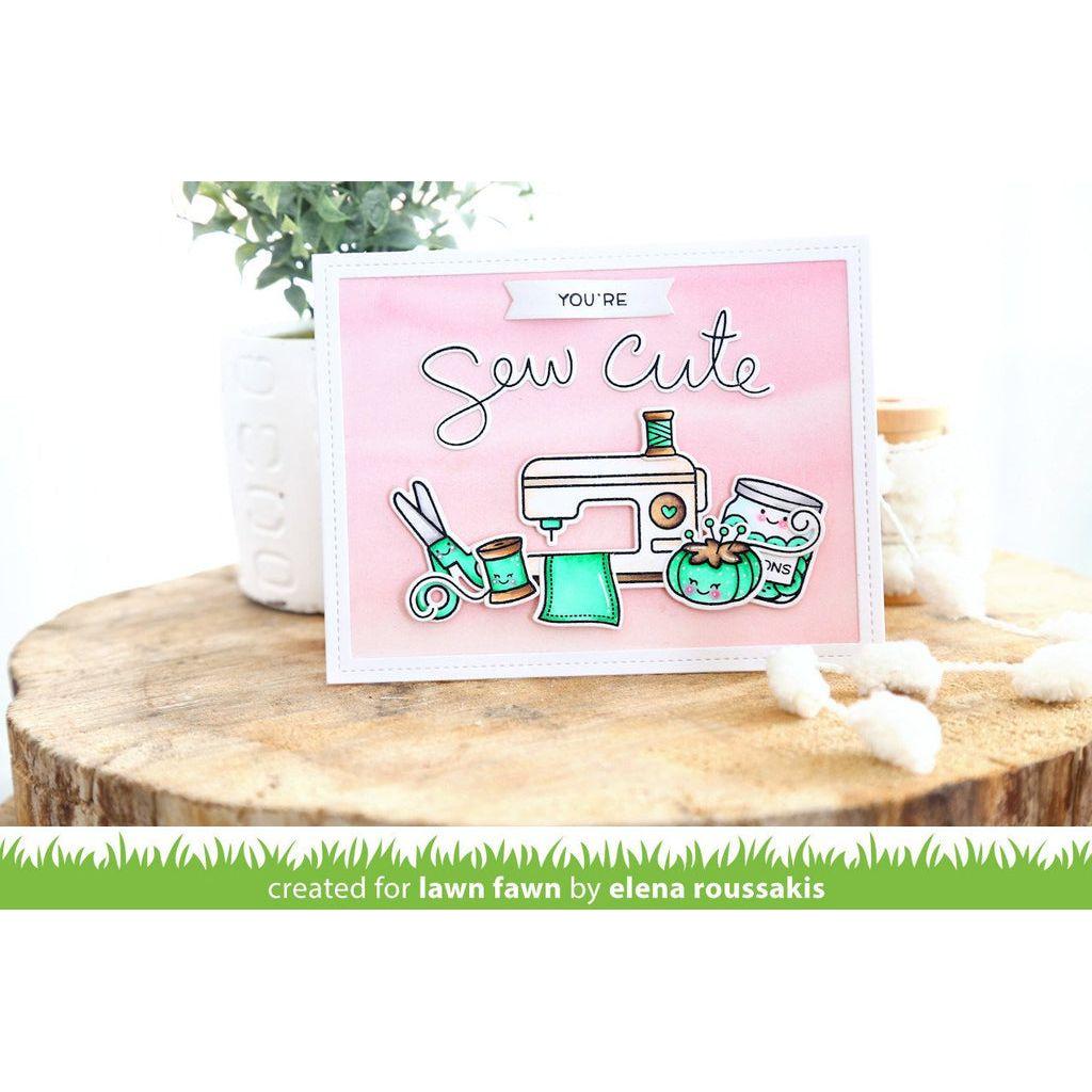 Lawn Fawn Sewn With Love Clear Stamps lf1309 Horizontal Sew Cute