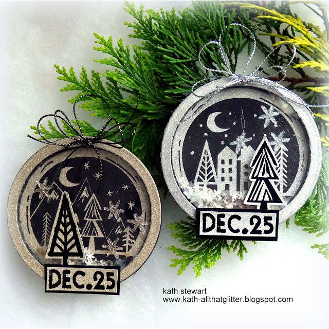 Ranger Embossing Powder SUPER FINE BLACK Detail EPJ37392 Christmas Shaker Ornaments | color-code:ALT01