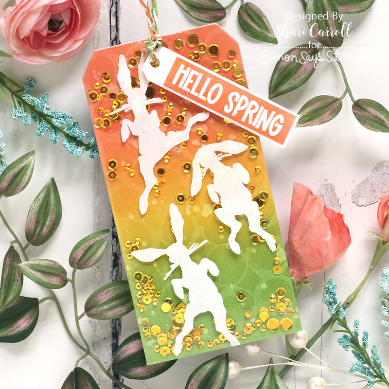 Tim Holtz Clear Stamps and Stencil Bunny Hop thmm183 hello spring | color-code:ALT01