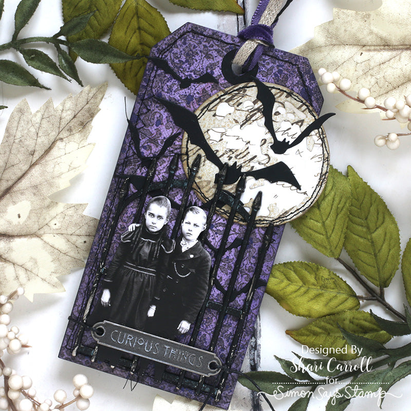 Tim Holtz Distress Ominous Twilight Mica Stain Ranger distmicsot Halloween Tag Project | color-code:ALT01