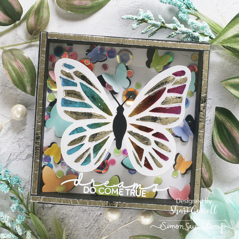 Dina Wakley Ranger BLACK GESSO Media MDM41719 Foiled Butterfly Shaker Box | color-code:ALT03
