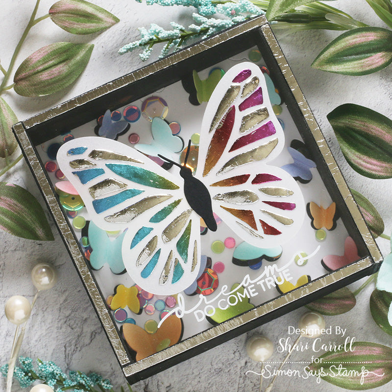 Waffle Flower Gilded Butterfly Die 421316 shadow box | color-code:ALT01