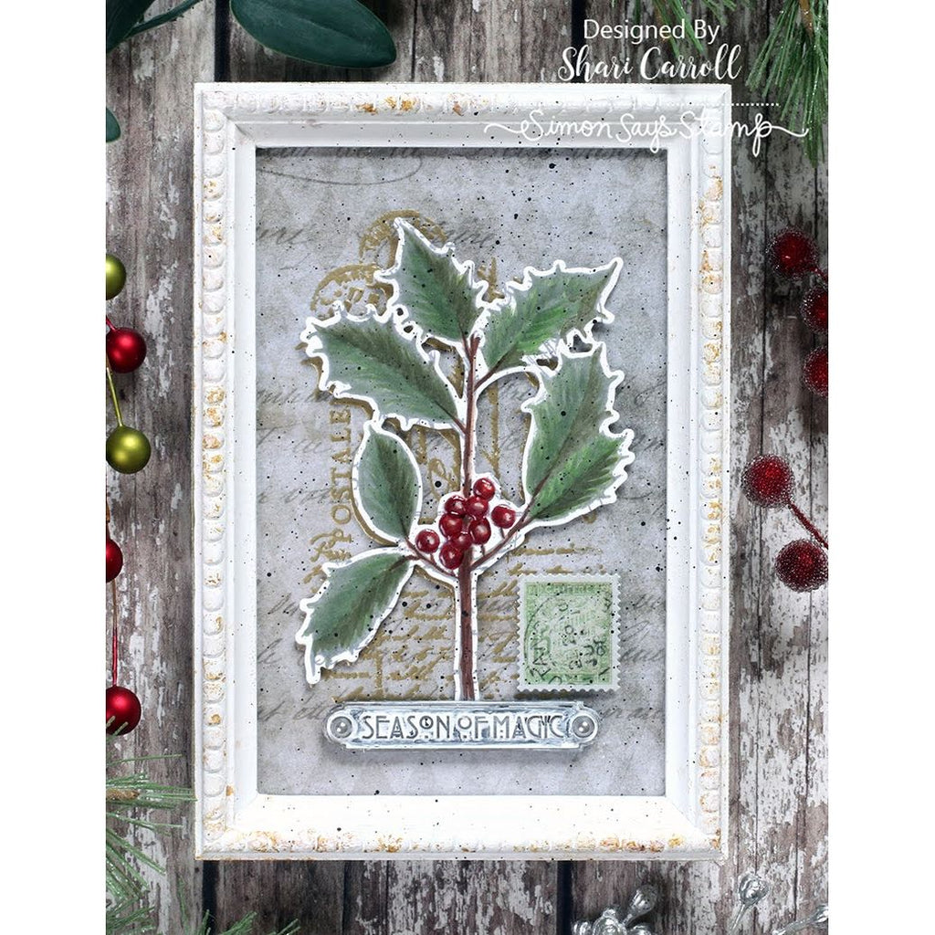 PREORDER Tim Holtz Cling Rubber Stamps Festive Collage cms459