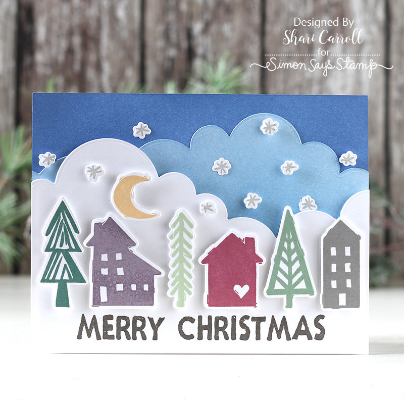 Simon Says Stamp Festive Print Wafer Dies sss472 Christmas Card