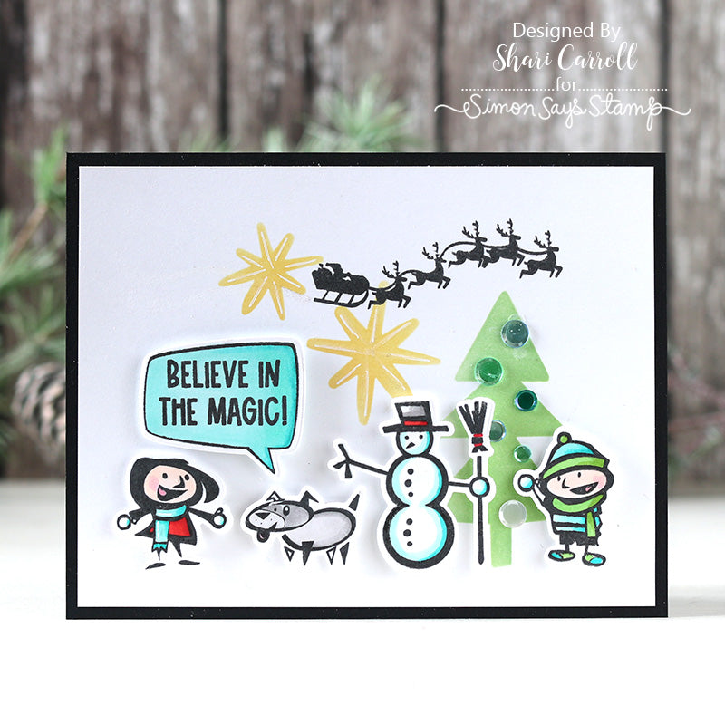 Simon Says Stamp Christmas Cartoons Wafer Dies sss473 DieCember Christmas Card