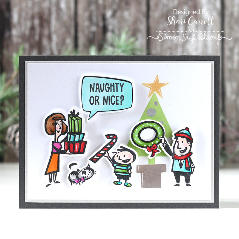 Simon Says Stamp Christmas Cartoons Wafer Dies sss473 DieCember Christmas Card