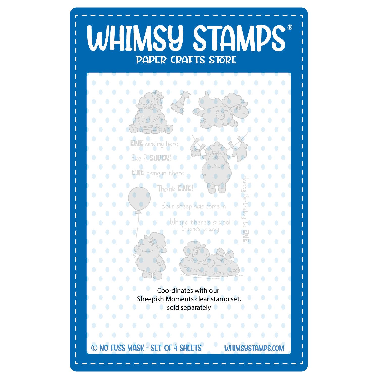 Whimsy Stamps Sheepish Moments NoFuss Masks wsnfm35