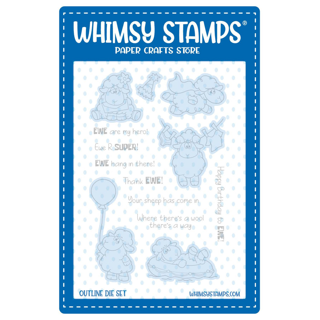 Whimsy Stamps Sheepish Moments Outline Dies wsd260