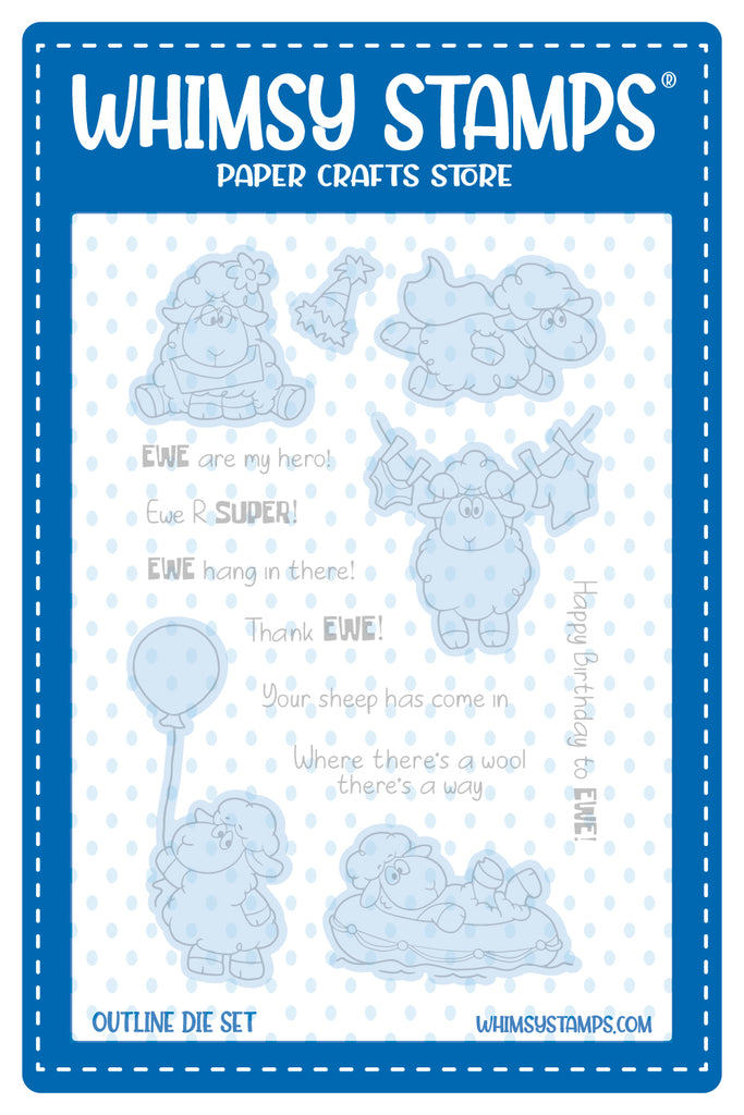 Whimsy Stamps Sheepish Moments Outline Dies wsd260