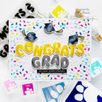 Simon Says Stamp Embossing Folder Shimmering Starfall sf381 Celebrate Grad Card | color-code:ALT04