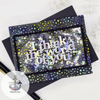 Simon Says Stamp Embossing Folder Shimmering Starfall sf381 Celebrate Friend Card