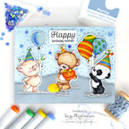 Simon Says Stamp Embossing Folder Shimmering Starfall sf381 Celebrate Birthday Card