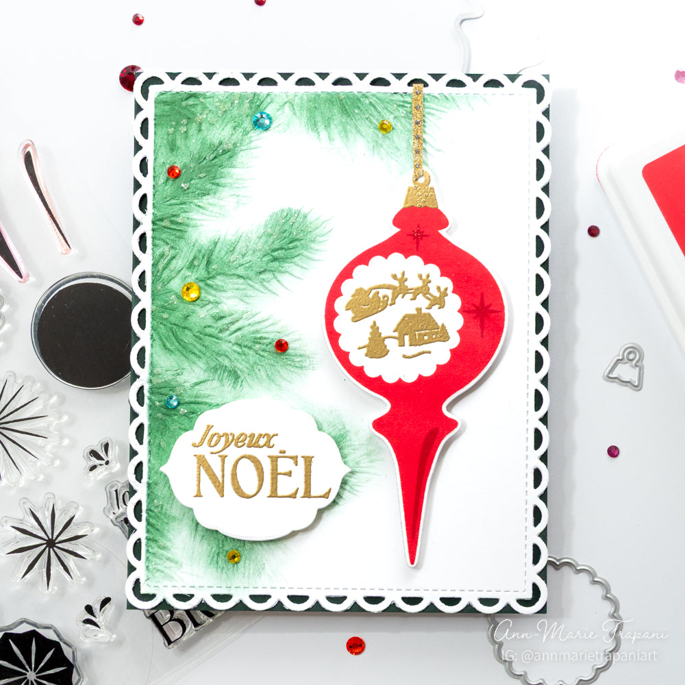 Simon Says Stamp Shiny Baubles Wafer Dies 1336sdc STAMPtember Christmas  Card