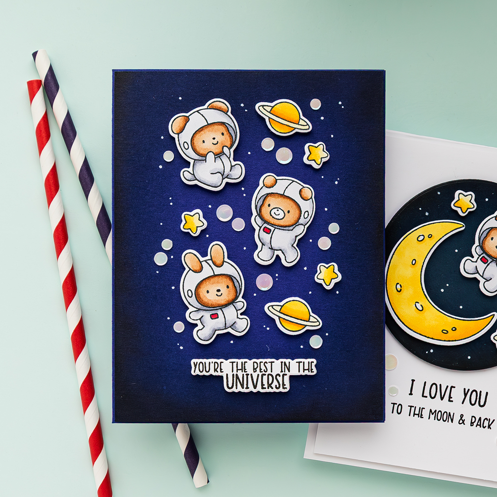 Simon Says Stamps and Dies Shoot for the Moon set1027sm Happy Camper Best in the Universe Card | color-code:ALT04