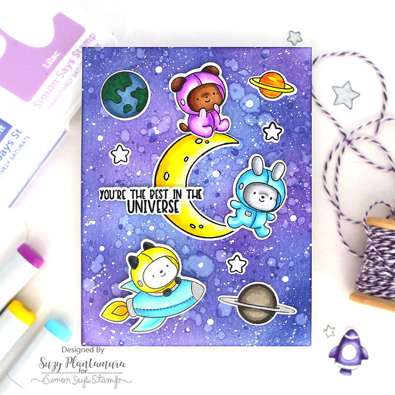 Simon Says Stamps and Dies Shoot for the Moon set1027sm Happy Camper Best in the Universe Card | color-code:ALT05