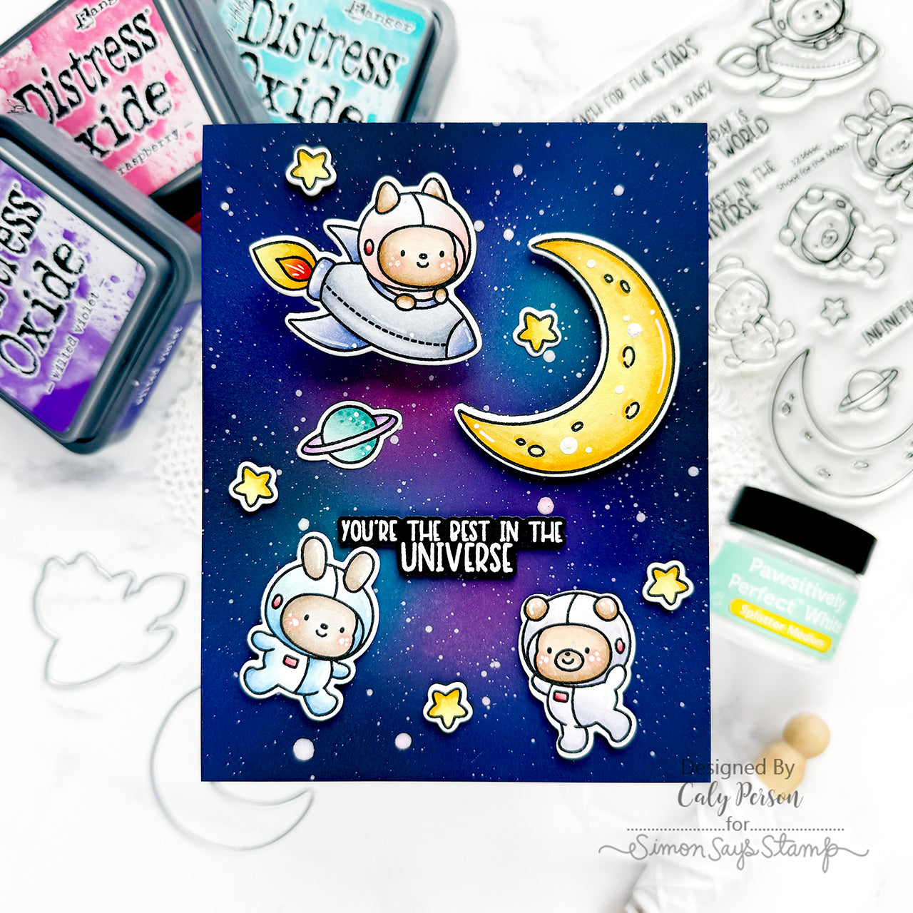 Simon Says Stamp Shoot for the Moon Wafer Dies 1345sdc Happy Camper Best in the Universe Card | color-code:ALT06