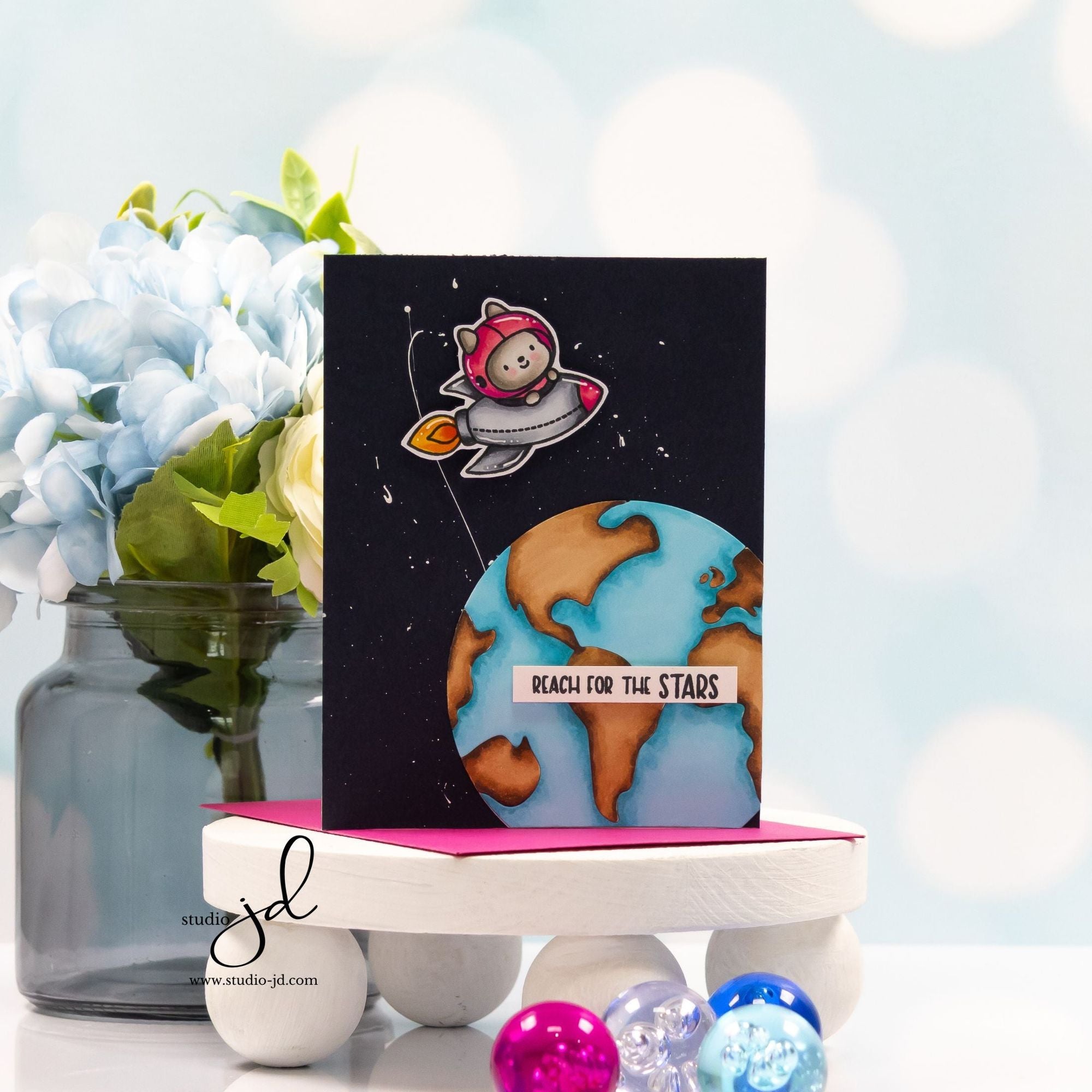 Simon Says Stamp Shoot for the Moon Wafer Dies 1345sdc Happy Camper Reach for the Stars Card | color-code:ALT03